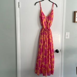 GAP orange/pink midi dress size small